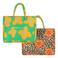 HARPER & YVE reversible shopper Lexie bruin/groen
