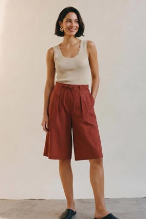 wide leg fit bermuda short - roodbruin