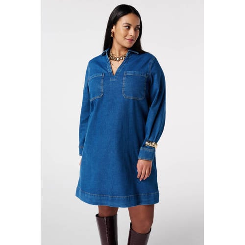 MS Mode denim spijkerjurk dark blue denim afbeelding