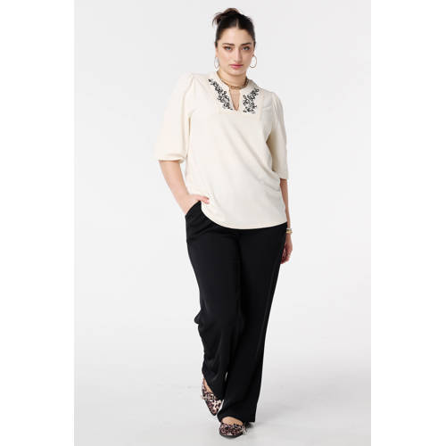 MS Mode gebloemde blousetop crème afbeelding