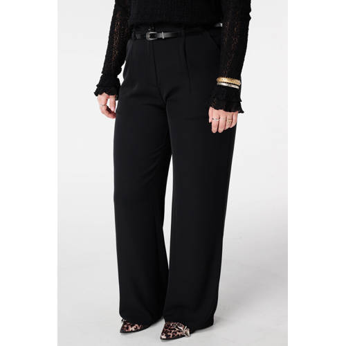 MS Mode wide leg high waist pantalon zwart afbeelding