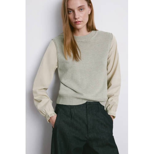 Mango sweater lichtgroen afbeelding