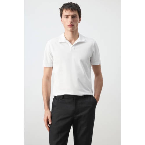 Mango Man slim polo wit afbeelding