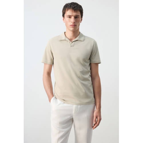 Mango Man slim polo beige afbeelding