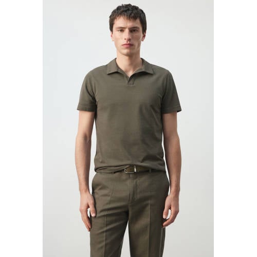 Mango Man slim polo donkergroen afbeelding