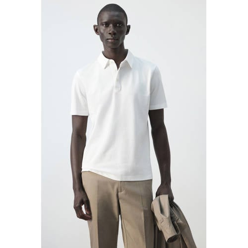 Mango Man slim polo wit afbeelding