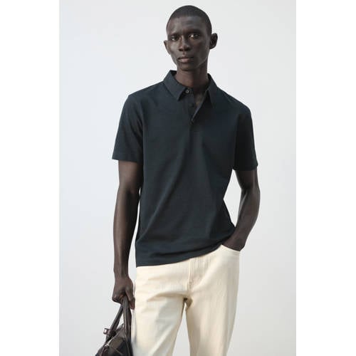 Mango Man slim polo donkerblauw afbeelding