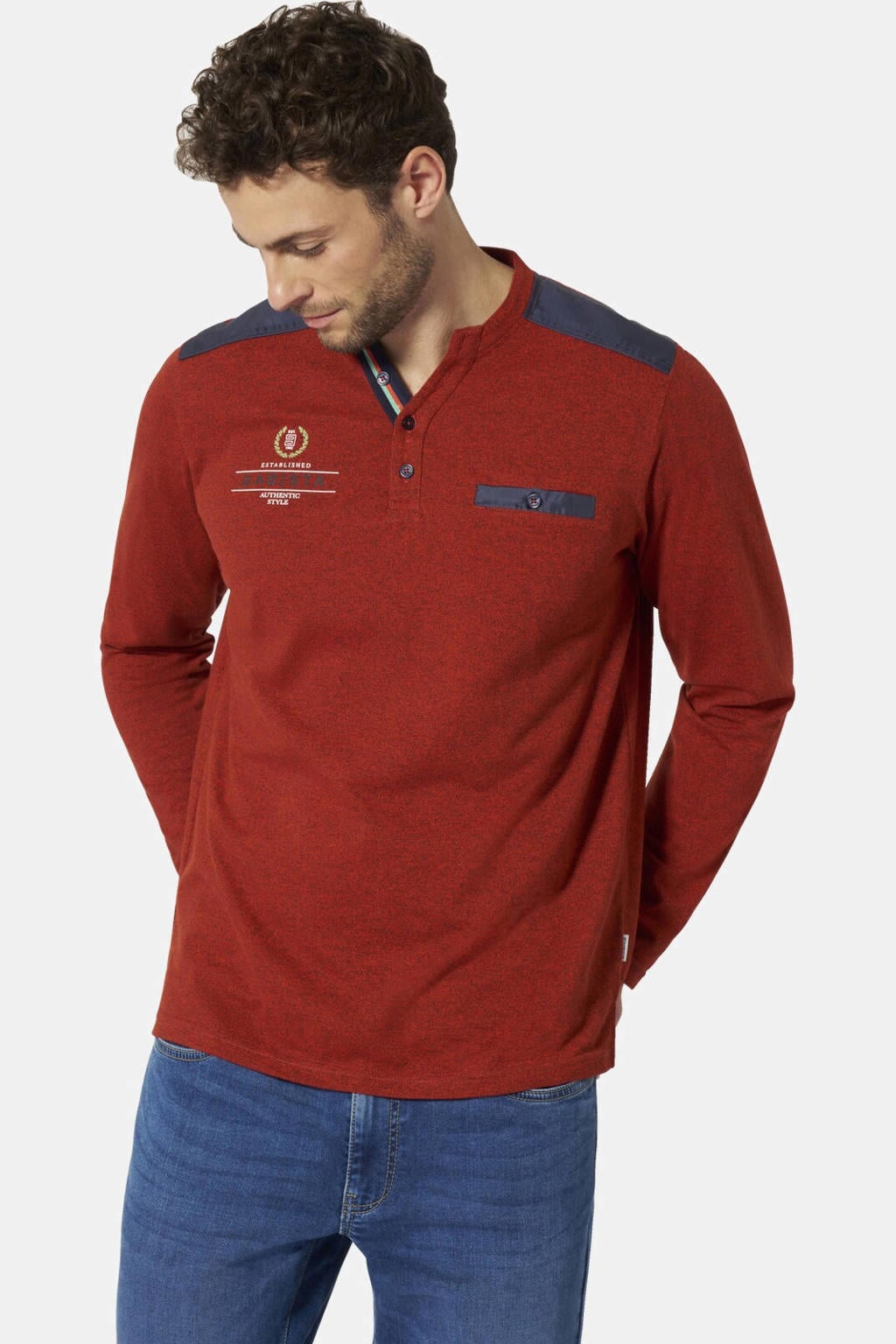 Babista longsleeve Plus Size met print - rood