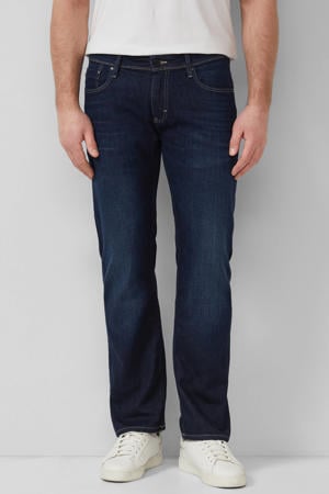 straight leg jeans dark blue denim