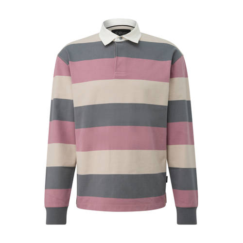 s.Oliver BLACK LABEL relaxed gestreepte polo roze afbeelding