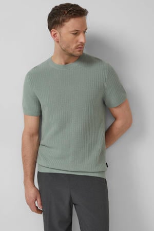 regular T-shirt gebreid groen
