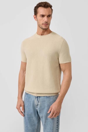 regular T-shirt gebreid beige