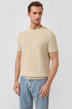 regular T-shirt gebreid beige