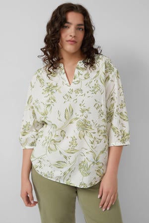 gebloemde blousetop groen