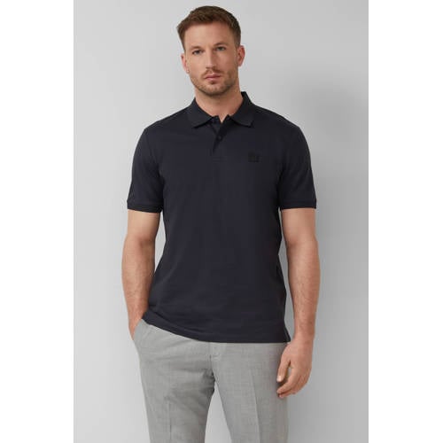 s.Oliver BLACK LABEL regular polo donkerblauw afbeelding