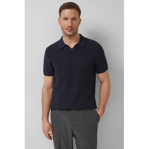 s.Oliver BLACK LABEL regular polo gebreid donkerblauw afbeelding