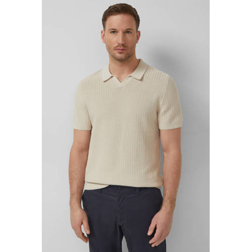 s.Oliver BLACK LABEL regular polo gebreid beige afbeelding
