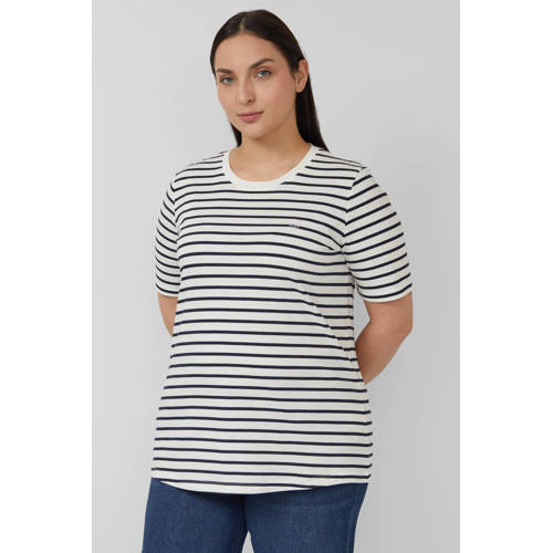 s.Oliver Curve gestreepte T-shirt marineblauw afbeelding