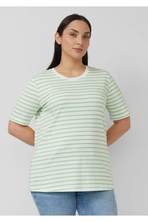 gestreepte T-shirt lichtgroen
