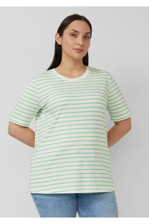 gestreepte T-shirt lichtgroen