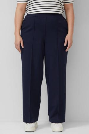 regular high waist broek marineblauw