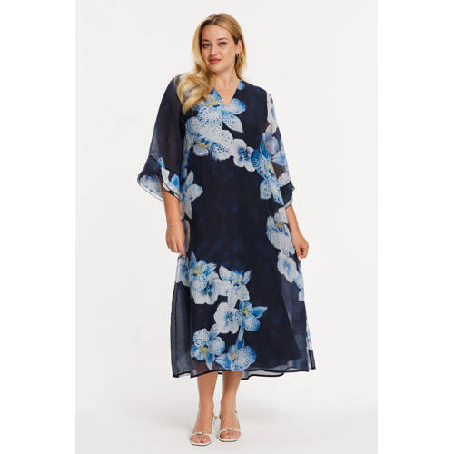 YOEK gebloemde zomerjurk blauw afbeelding