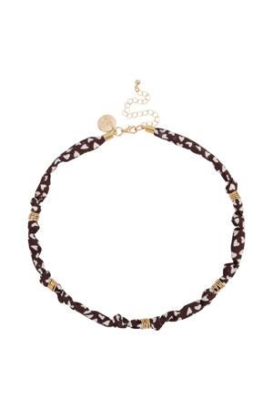 ketting Riva met hartjes bruin
