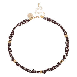 ketting Riva met hartjes bruin
