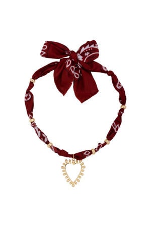gevlochten ketting Marjon donkerrood