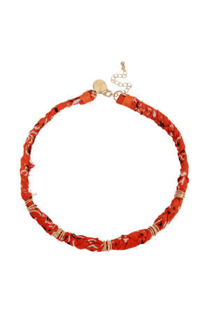 gevlochten ketting Lola oranje