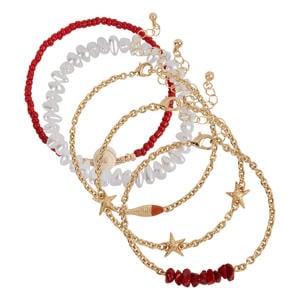 armband Mia Sea - goudkleurig (set van 5)
