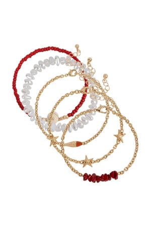 armband Mia Sea - goudkleurig (set van 5)