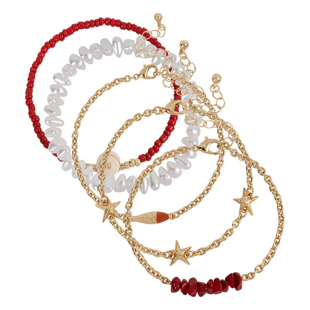 Life of Bulu armband Mia Sea - goudkleurig (set van 5)