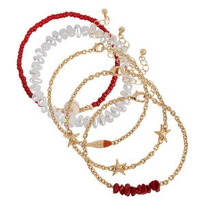 armband Mia Sea - goudkleurig (set van 5)