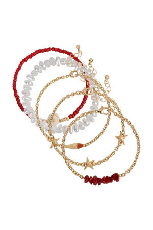 armband Mia Sea - goudkleurig (set van 5)