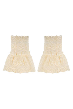 kanten manchetten beige
