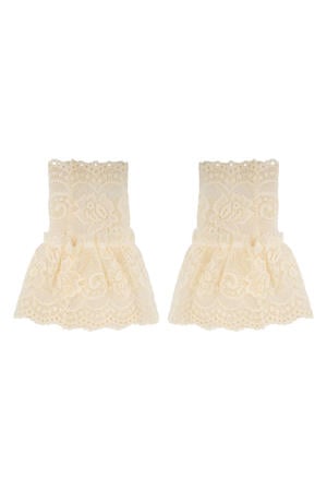 kanten manchetten beige