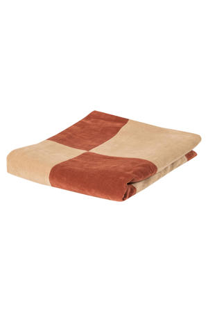 Zena plaid velvet roestbruin/beige  (1x170x130 cm)