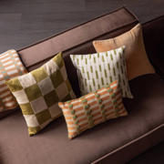 thumbnail: WOOOD Vola kussens groen/oranje (set van 4) (50x50x10 cm)