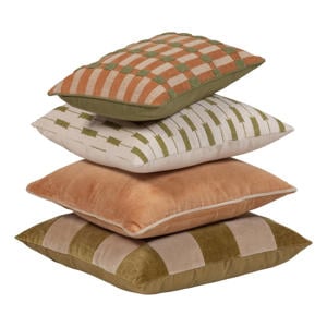 Vola kussens groen/oranje (set van 4) (50x50x10 cm)
