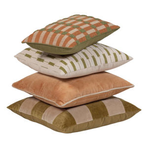 Vola kussens groen/oranje (set van 4) (50x50x10 cm)
