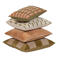 WOOOD Vola kussens groen/oranje (set van 4) (50x50x10 cm)