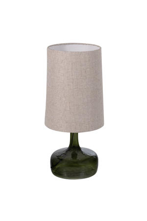 LUMA TAFELLAMP GLAS GROEN/KAP NATUREL