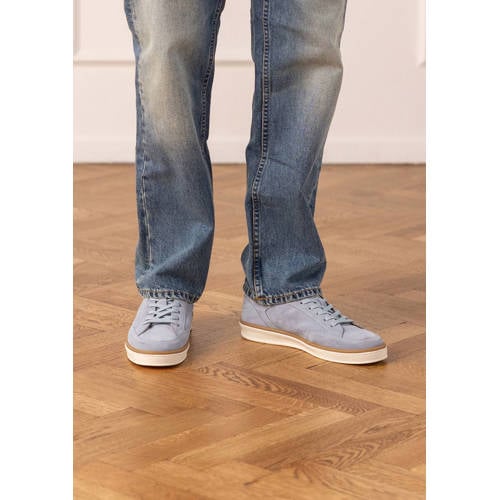 Manfield suède sneakers lichtblauw afbeelding