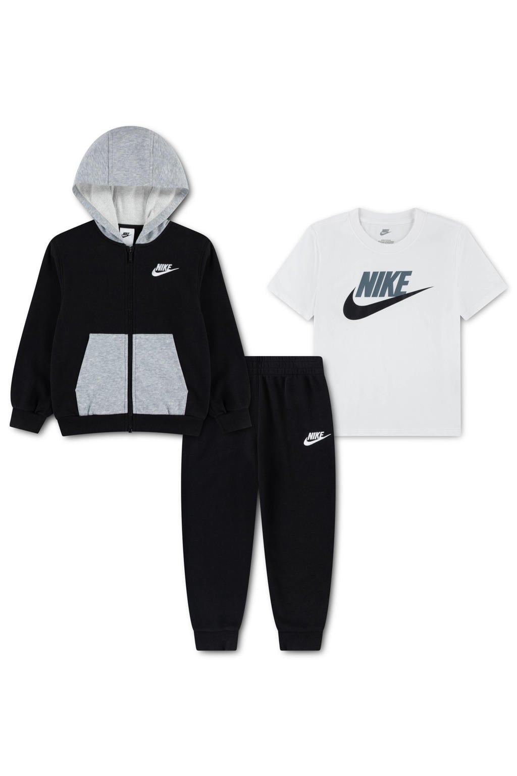 Nike joggingpak + T-shirt - zwart/wit