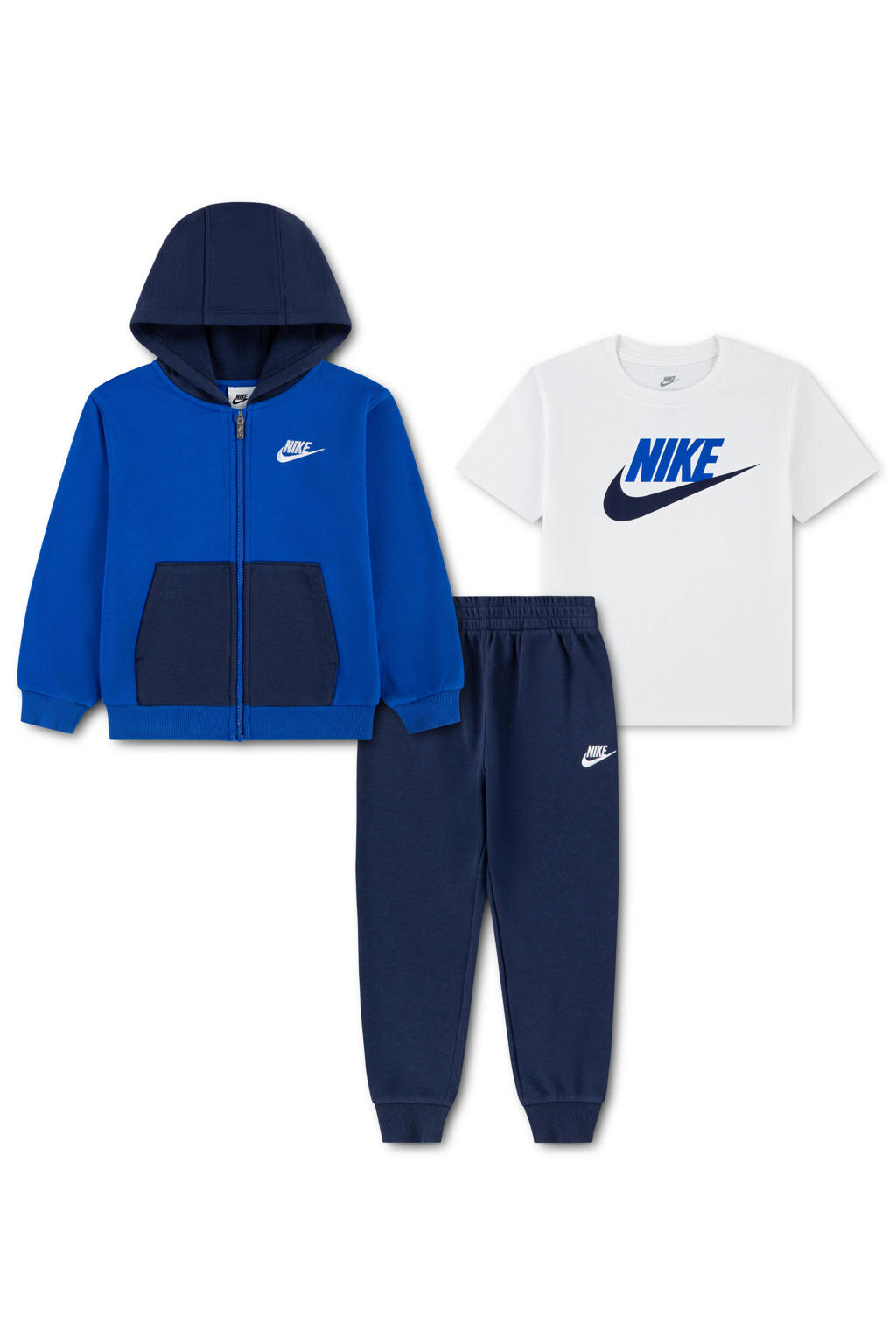 Nike joggingpak + T-shirt - blauw/wit