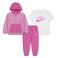 Nike joggingpak + T-shirt - roze/wit