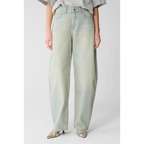 Shoeby high waist barrel jeans light blue denim afbeelding
