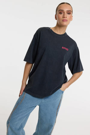 T-shirt met backprint antraciet