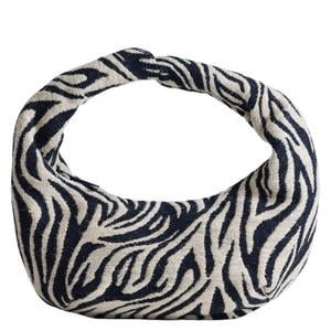 schoudertas TSGIANE met zebraprint zwart/beige